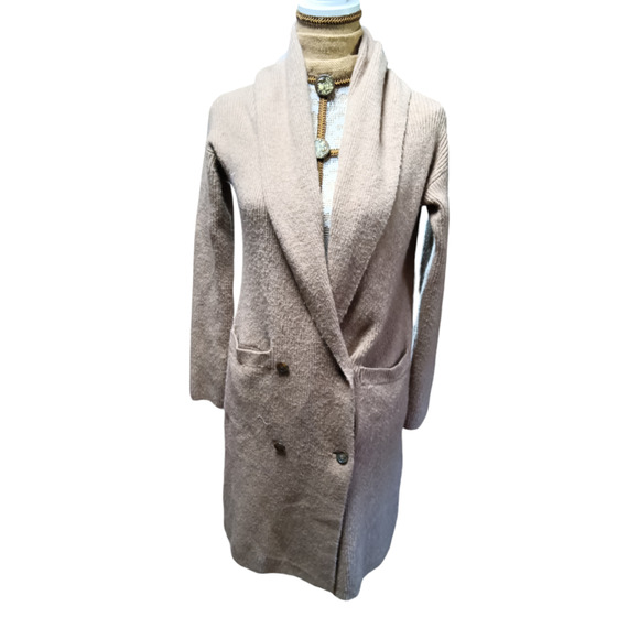 J.Crew Sweaters - J. Crew Double Breasted Tan Wool Alpaca long line Cardigan Coat Size XS J6395